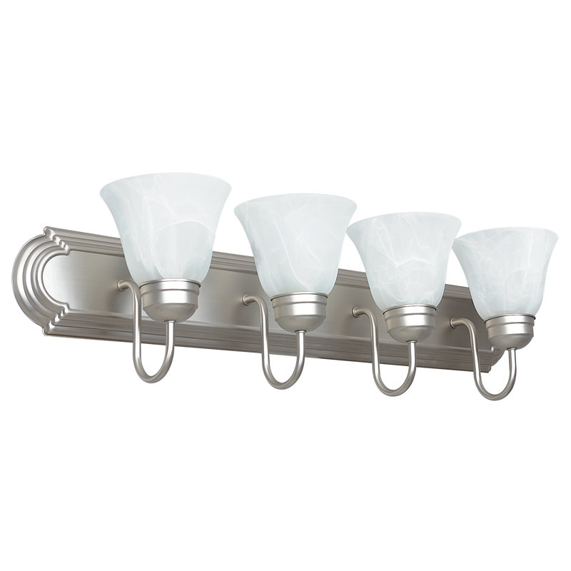 Éclairage pour meuble-lavabo 4 lumières Rockhampton, Nickel satiné