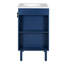 Meuble-lavabo de 20 po avec lavabo en céramique, ensemble de meuble-lavabo simple autoportant avec porte à fermeture douce, poignées en demi-lune chic, style français-120190022