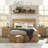   Rattan-Inspired 2 Drawer Nightstand with Charging Station, Bedside Table with Drawers, Night Stand for Bedroom, End Table or Side Table for Living Room, 15.5" D x 18.9" W x 21.7" H, Oak-234087282
