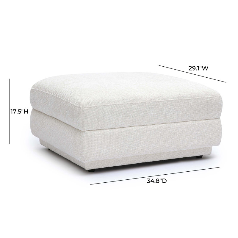 Repose-pieds modulaire en chenille crème