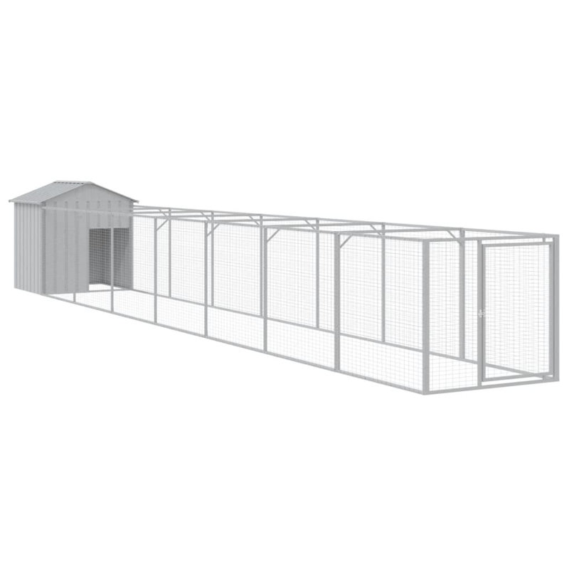 Niche pour chien Dustina, H 48,4 po x l 46,1 po x P 320,1 po, Gris clair