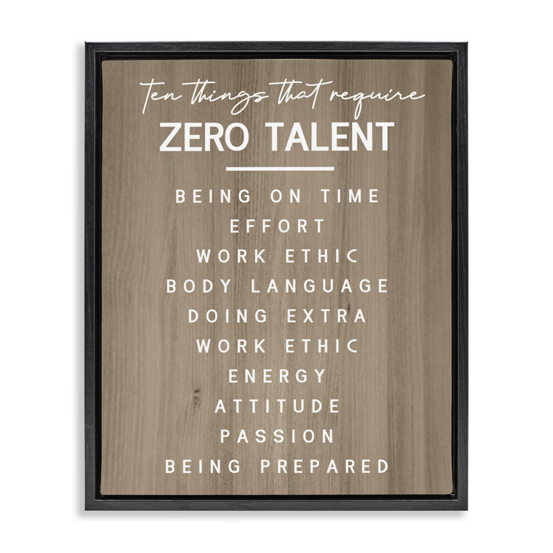  «Inspirational Zero Talent», art mural encadré par Daphne Polselli, Noir, noir, noir, noir, H 21 po x l 17 po