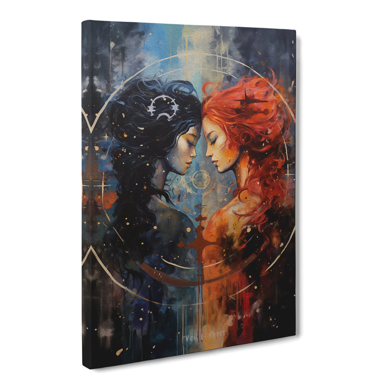 Gemini Zodiac Action - Wrapped Canvas Print