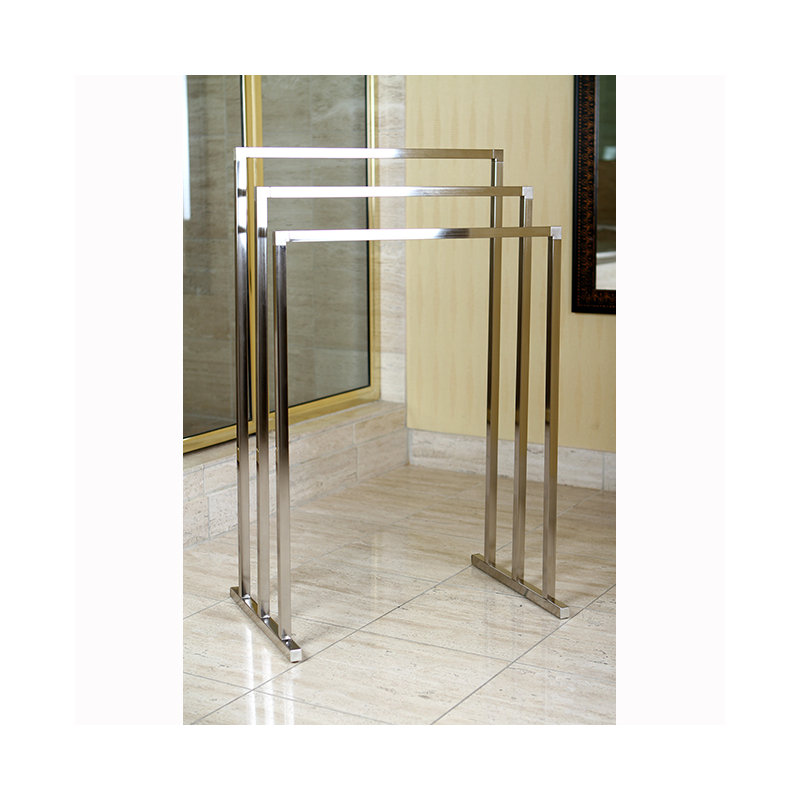 Kingston Brass Edenscape Freestanding 3-Tier Towel Rack, Brushed Nickel
