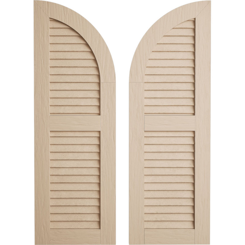 Timberthane deux persiennes égales avec volets en faux bois à dessus en arche (par paire), 15", 50"