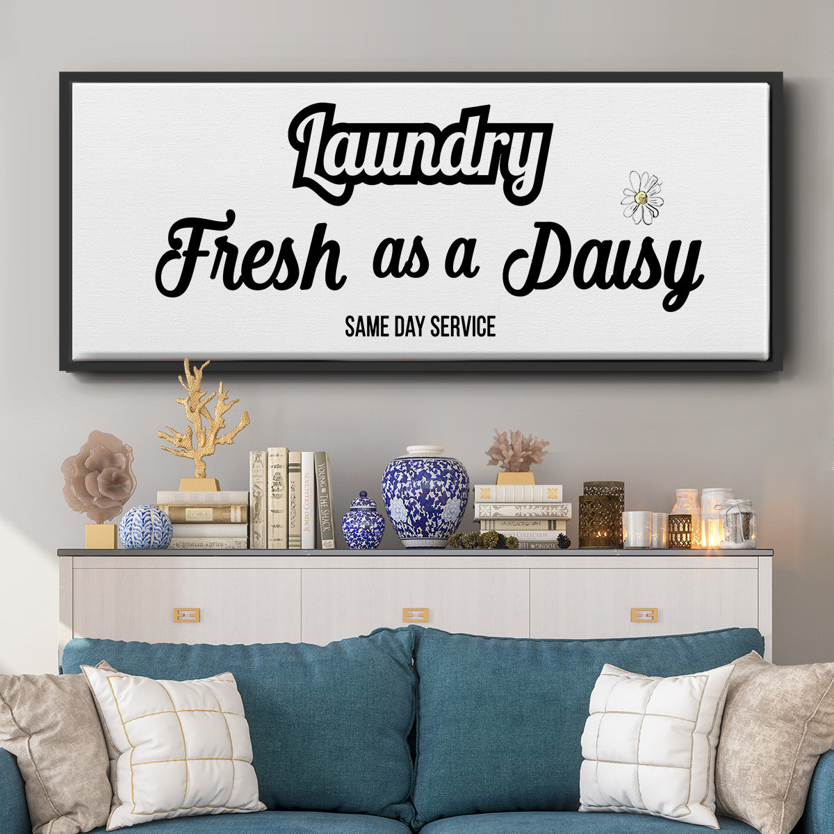 Red Barrel Studio® Daisy Laundry- Framed Canvas | Wayfair