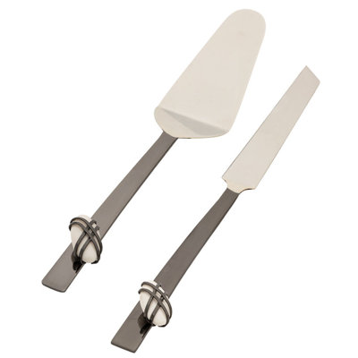 Midnight Pebble Cake Server Set