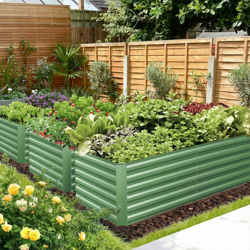 Denishia Belisle 6 ft x 3 ft Galvanized Metal Outdoor Raised Garden Bed Planter Box for Vegetables, Fruits, Green