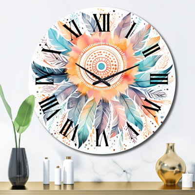 Horloge murale pastel Boho Dreamcatcher II