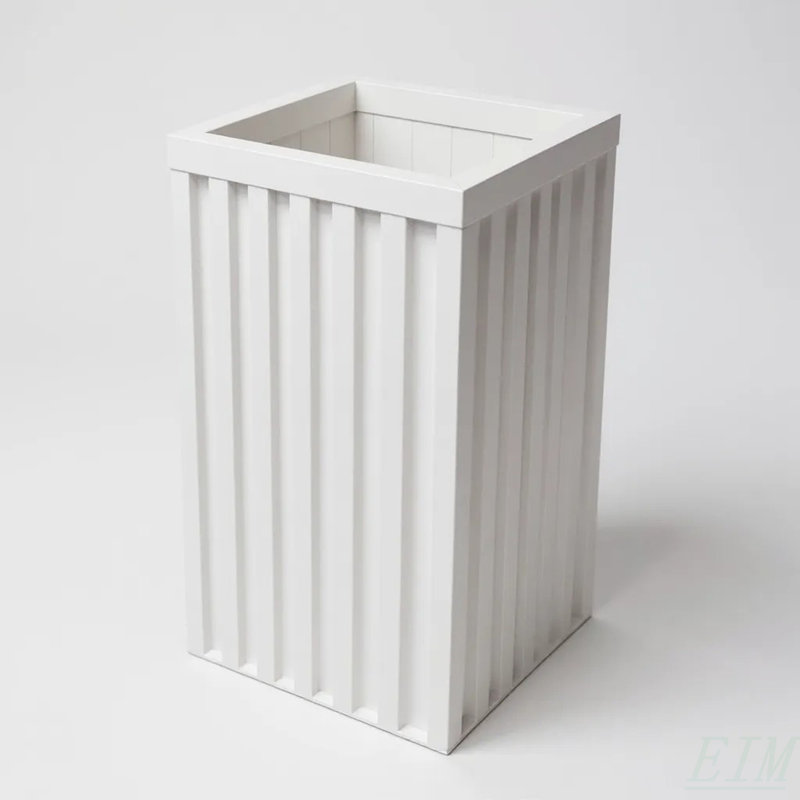 Square Grove Column Planter - White, White