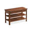 Banc à langer tout en bois brun avec étagère de rangement