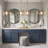 Hexagonal Wall Mirror Black Bathroom Mirror Metal Frame Wall Mounted Vanity Mirror-515112186