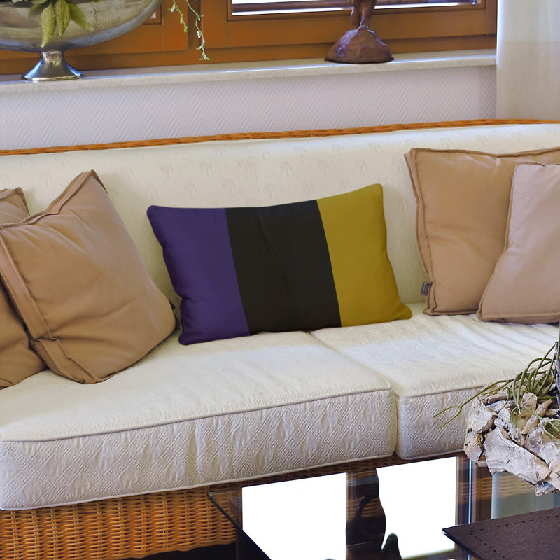 Housse de coussin lombaire Atlanta, Baltimore, Minsk / jaune / noir