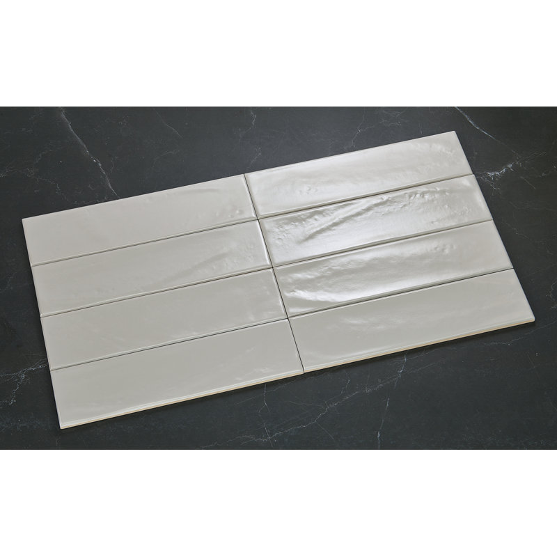 Mason 3" x 12" Ceramic Subway Tile, Silver