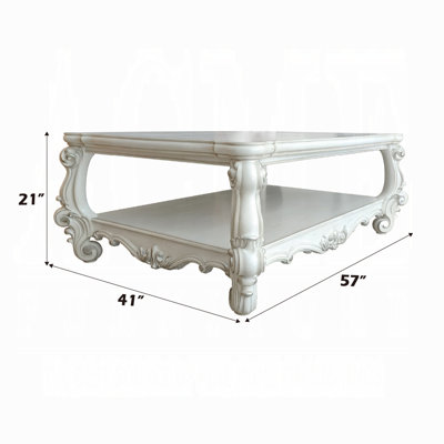 Table basse Versailles, finition blanc os