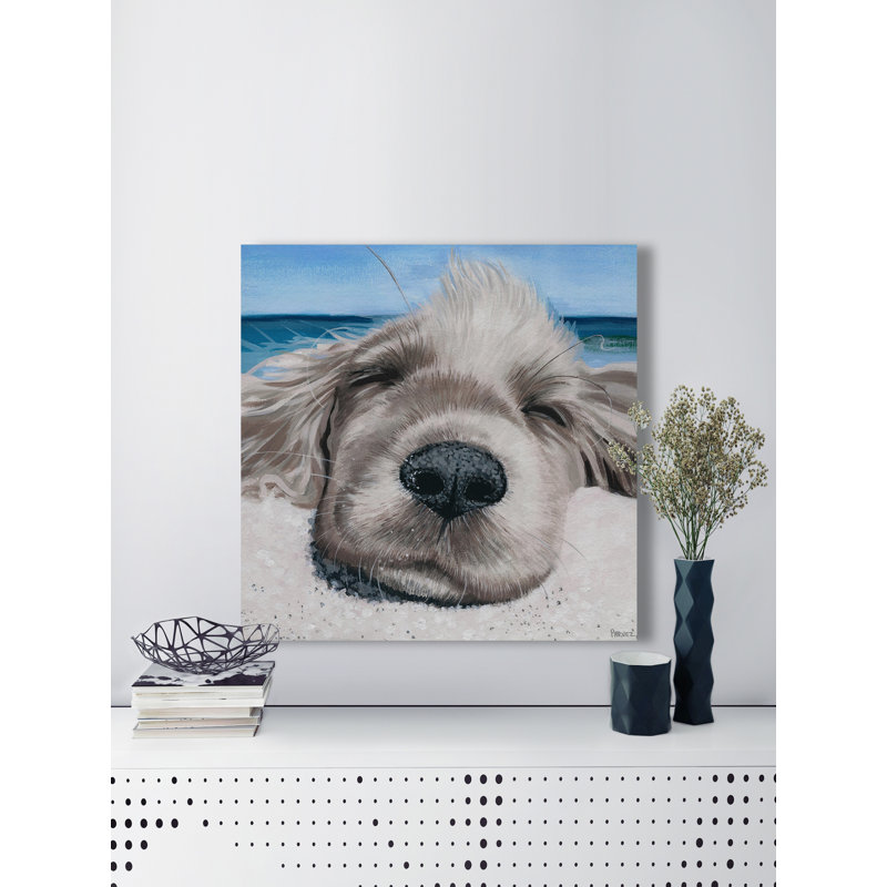 «Relaxing Dog» par Parvez Taj, reproduction d'art sur toile tendue, H 48 po x l 48 po x P 1,5 po
