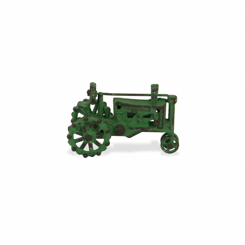 Sculpture de tracteur décoratif en métal vert 5 po