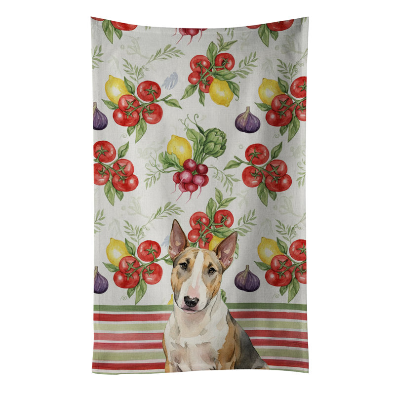 Serviette de cuisine miniature tricolore Bull Terrier, Tricolor Miniature Bull Terrier
