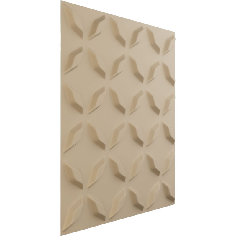 19 5/8"W x 19 5/8"H Delfina EnduraWall Decorative 3D Wall Panel Covers 2.67 Sq. Ft., UltraCover Satin Smokey Beige