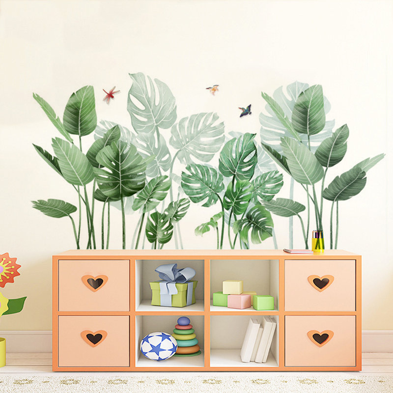 Decorative Rainforest Greenery Wall Decal Tropical Plants Wall Sticker