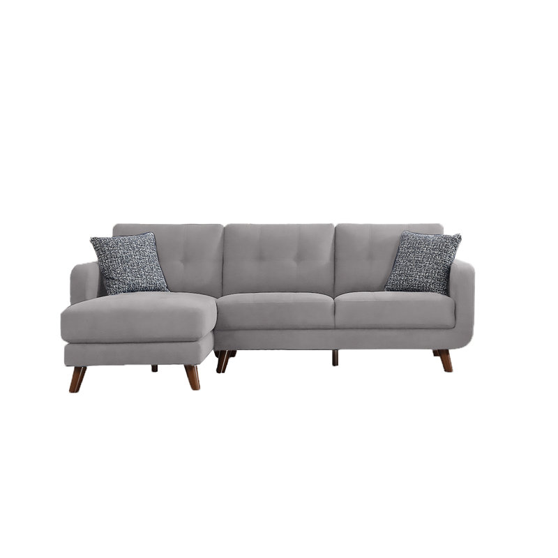 Canapé et méridienne rembourrés 2 pièces, Polyester gris ciment