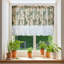 Kbndieu Floral Print Cafes Curtains Lace Edge Tiered Window Valance Shade Curtains for Kitchen and Bathroom Cafes-1398192735