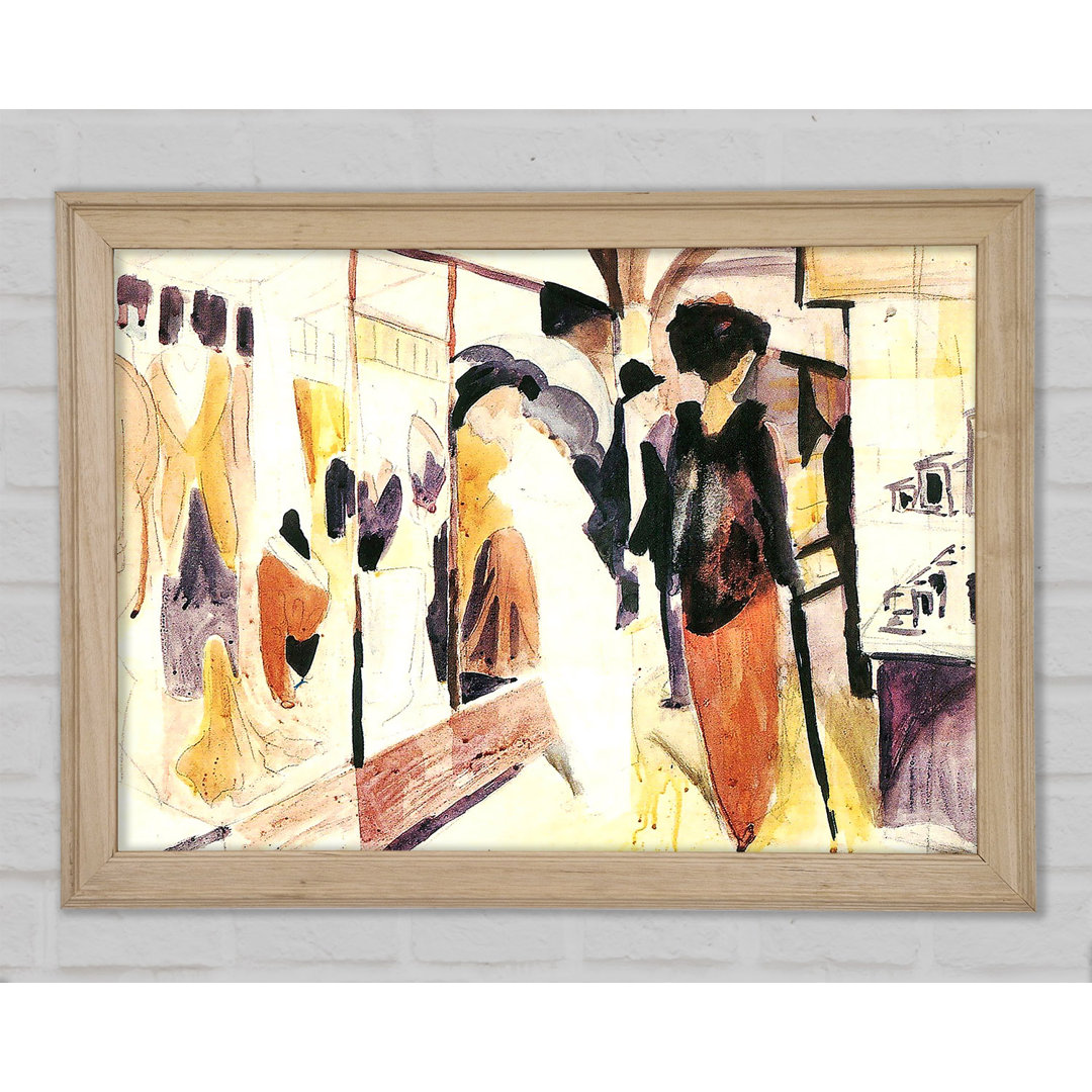 August Macke Fashion Shop Porch - Einzelne Bilderrahmen Kunstdrucke