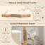 Modern Cat Tree Tower With Spacious Wicker Basket, Natural Solid Wood Scratching Posts And Curved Bed For Cats