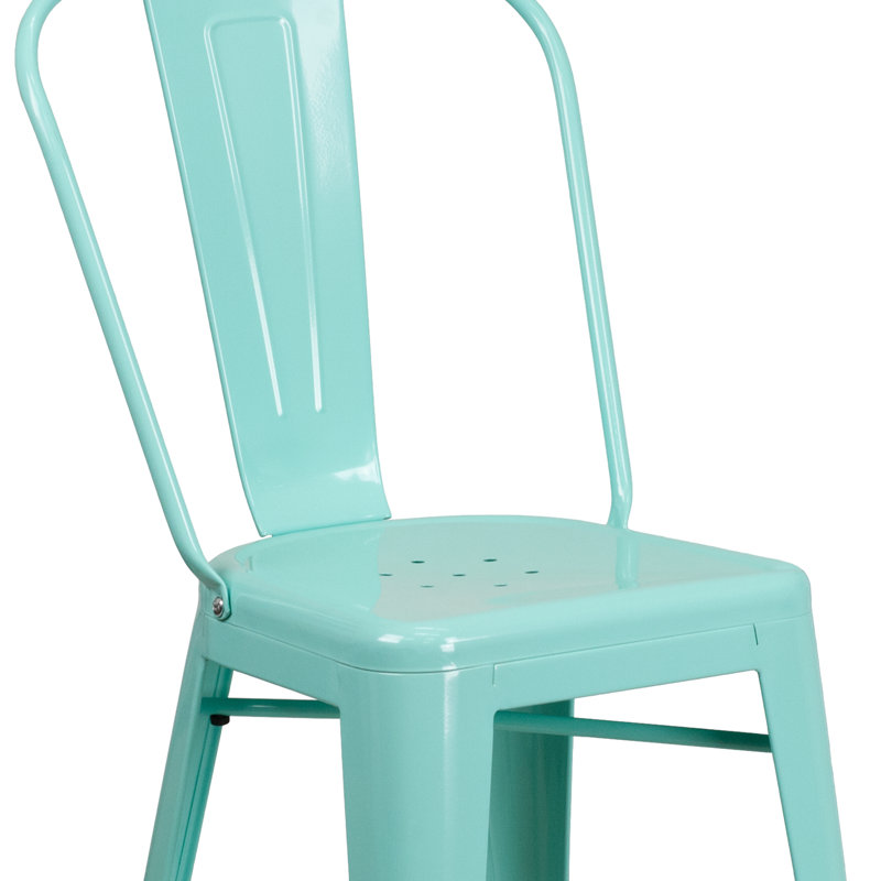 Tabouret de bar Iddings, Vert menthe lustré, 1, Tabouret de comptoir (siège d'une hauteur de 24 p
