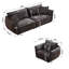 Ensemble de canapé de salon en chenille, ensemble 2 pièces avec canapé 3 places et fauteuil d'appoint-1860688085