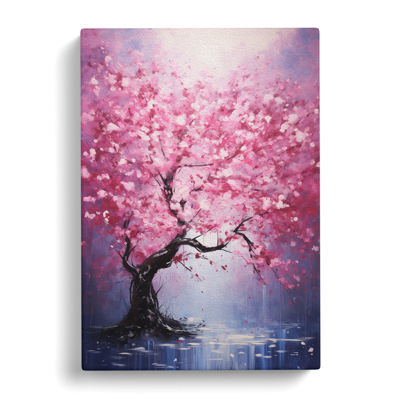 Cherry Blossom Tree Action Painting No.2 - Print, 76cm H x 50cm W x 3cm D