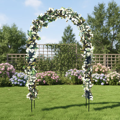 Arche de jardin en métal 7 pi 8 po x 4 pi 5 po, noir