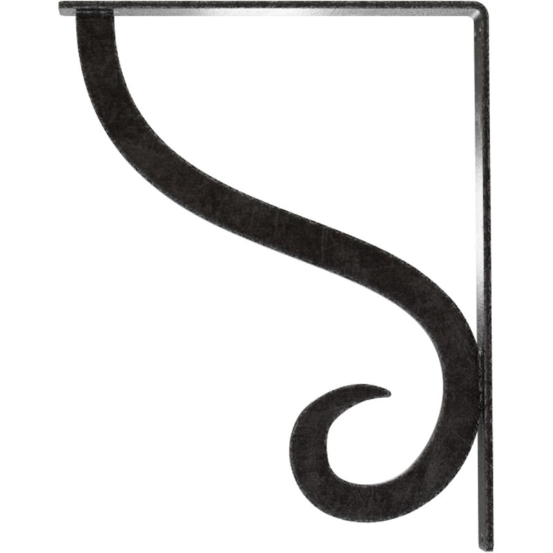 Support simple en fer forgé Ashford, Étain antique, H 12 po x l 1,5 po x P 10 po