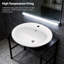 Lavabo encastré en céramique de 51,6 cm (20,3 po) avec 3 trous de robinet – Vasque ovale blanche pour comptoir