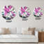 Rose rose, bleu et jaune liquide Art III - horloge murale moderne-991220825