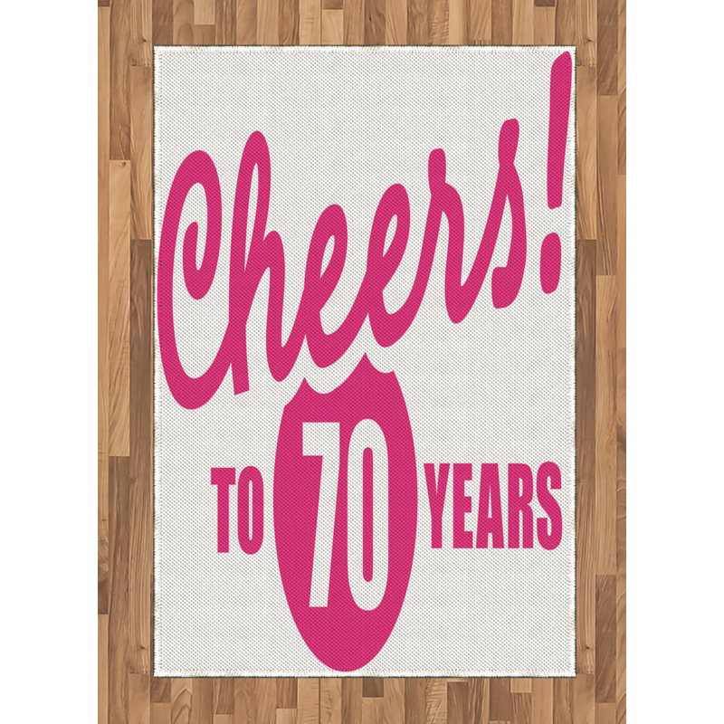 Tapis décoratif rose chaud à haute densité en fibres de polyester à haute densité, Rectangle— 4 pi x 5 pi 8 po