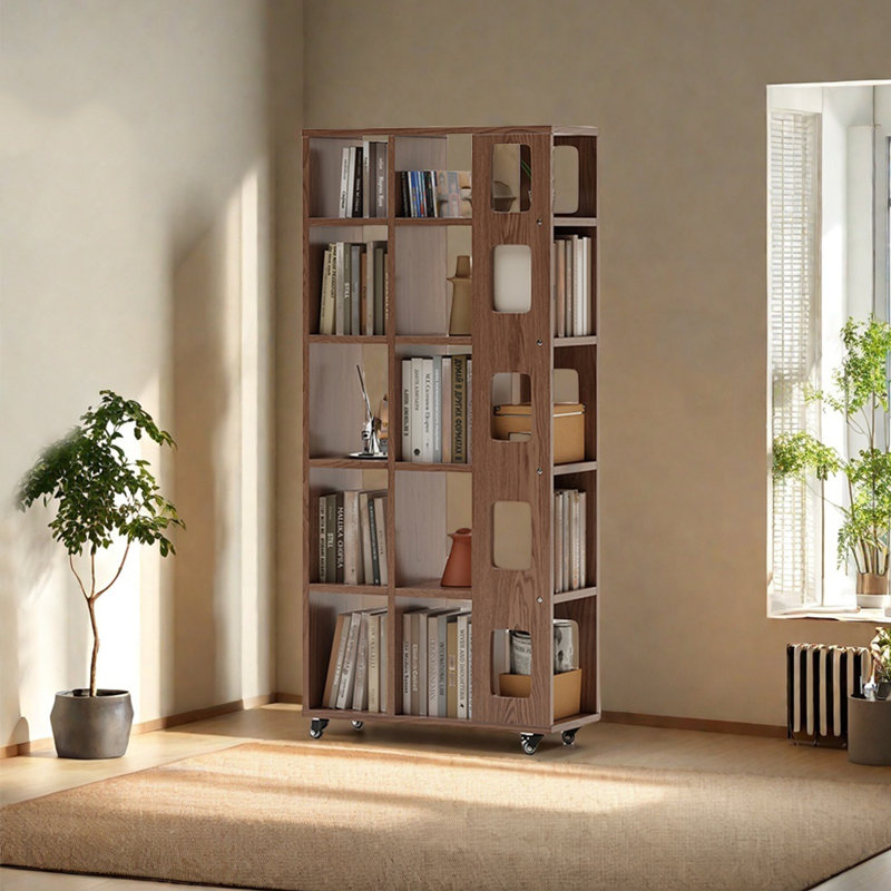 Italian Style Simple Removable Bookcase, (5 Shelves) 63.39"H x 29.13"W x 11.81"D, Dark Brown