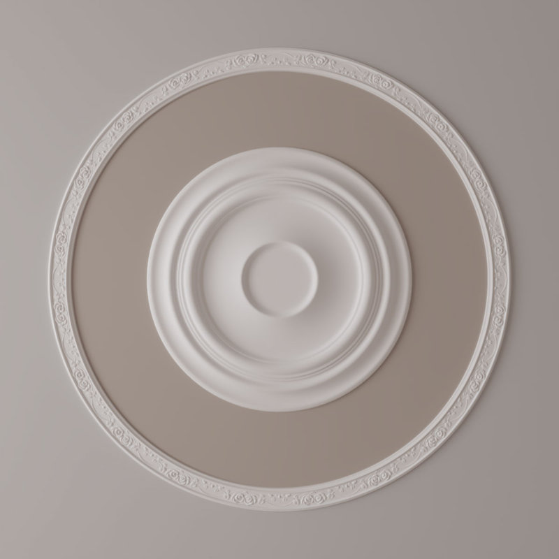 Ensemble d'anneaux de plafond Rose, H 42,5 po x l 42,5 po, Simple (1/4 d'un cercle complet)