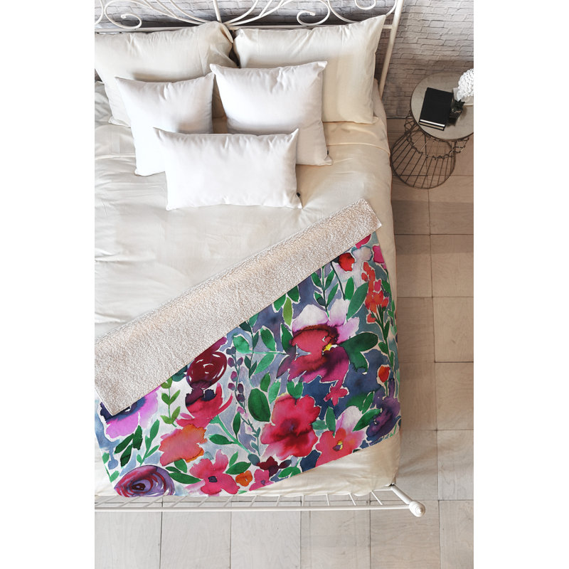 Amy Sia Throw Blanket, 80" L x 60" W, Red