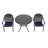 Cast Aluminum Patio With 3 Pieces And Cushions - Black, Corrosion Weather Protection, Stackable, Comfortable Table 3 Black Weather- Finish, Outdoor Chairs-120274920