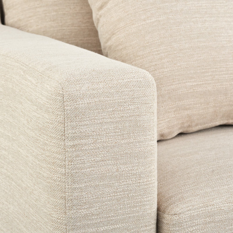 Bronte-May 80" Square Arm Sofa, Beige Linen
