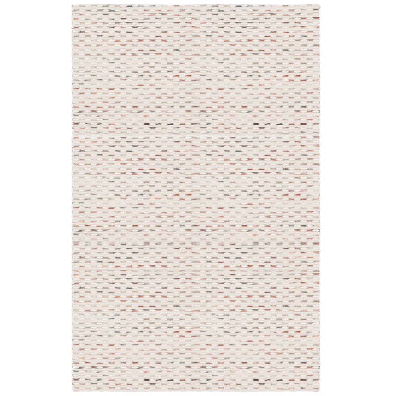 Laureldale Hand Woven Wool/Cotton Abstract Rug in Beige/Rust, Rectangle 4' x 6'