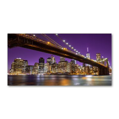 Manhattan By Night - Wrapped Canvas Print
