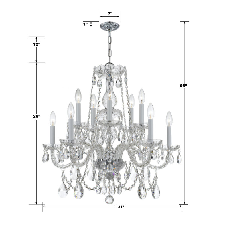 Style bougie classique/traditionnel 12 lumières lustre Verona