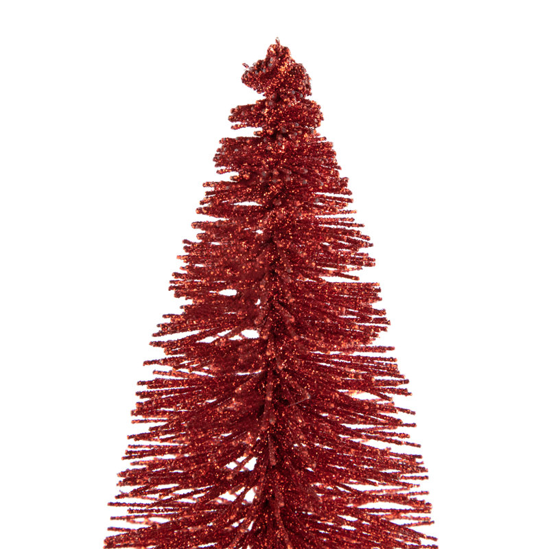 Arbre de Noël scintillant rouge et blanc en sisal, H 15,75 po x l 5 po x P 5 po