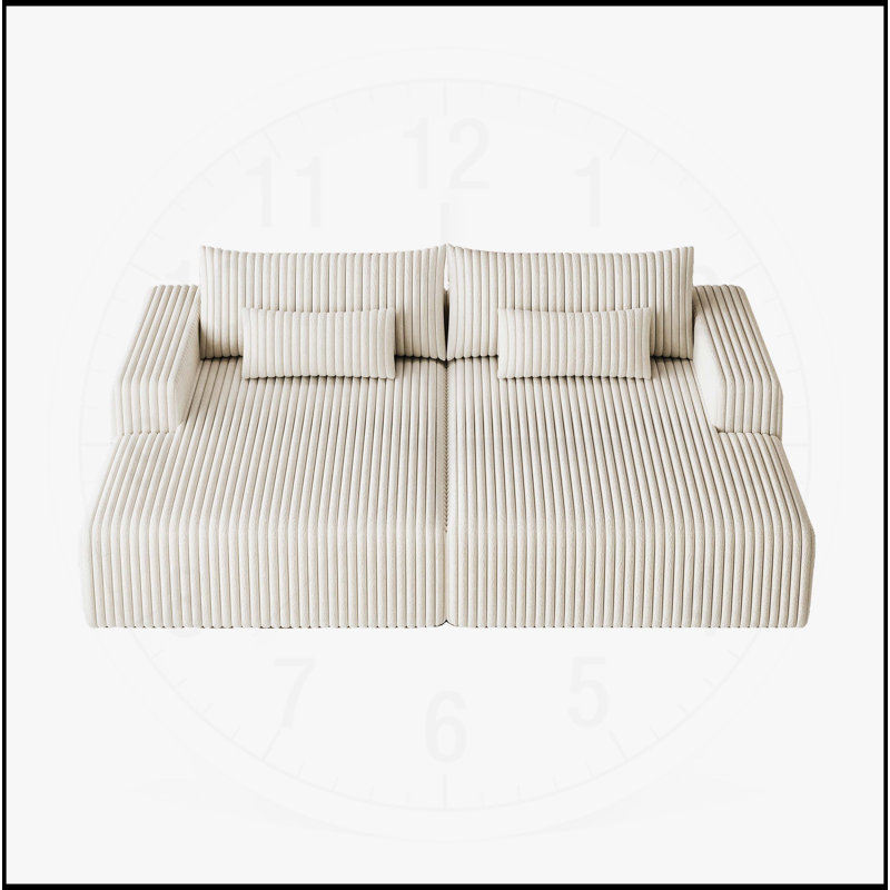 Méridienne surdimensionnée luxueuse pour une détente ultime, Beige