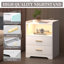 2 Drawer Bedside Table with Charging Station and Human Sensor Light-1263879216