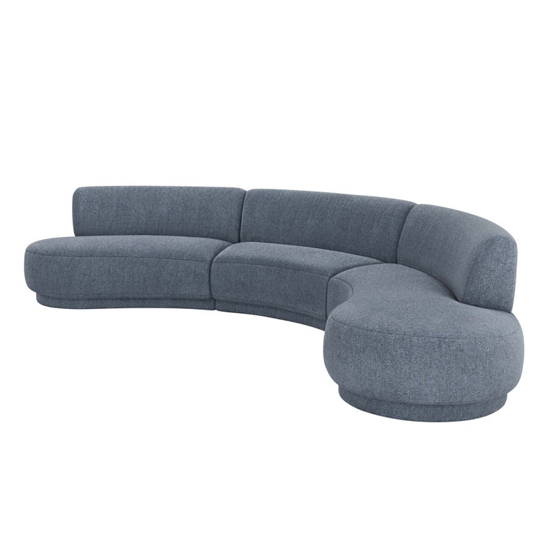 Nuage Sectional, Azure Polyester Blend, Right Hand Facing