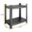 Support de rangement en métal à 2 couches, tablette de séparation réglable, bibliothèque en métal, support de rangement vertical de bureau, noir, assemblage requis-129873685