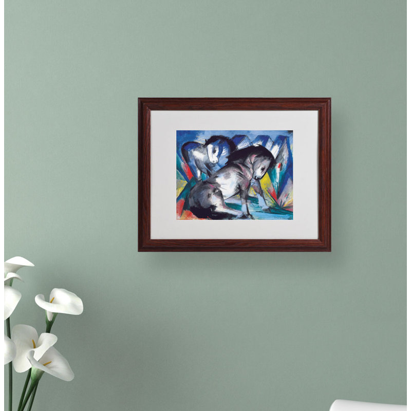 « two chevaux 1913 », reproduction d’art sur toile encadrée, H 11 po x l 14 po x P 0,5 po, Brun